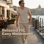 💨 Men’s Performance Henley Shirt – Breathable, Stretchy & Built for Everyday Comfort