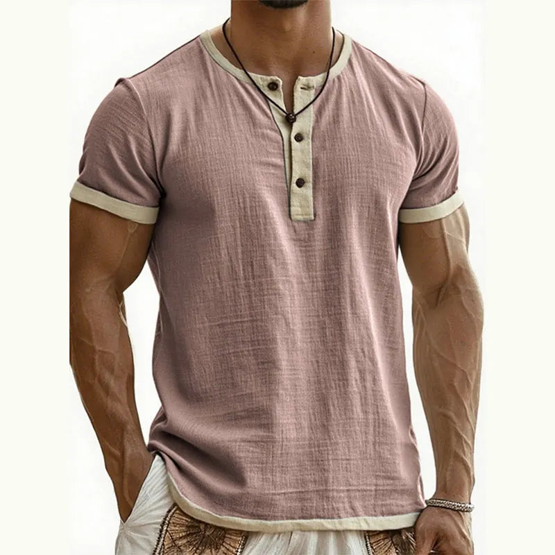 💨 Men’s Performance Henley Shirt – Breathable, Stretchy & Built for Everyday Comfort