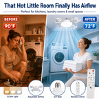 🌬️ SUMMER SALE 50% OFF 💡No-Wiring Ceiling Fan Light with Remote Control