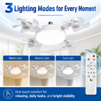 🌬️ SUMMER SALE 50% OFF 💡No-Wiring Ceiling Fan Light with Remote Control