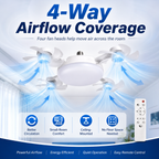 🌬️ SUMMER SALE 50% OFF 💡No-Wiring Ceiling Fan Light with Remote Control